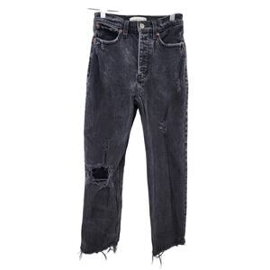 Abercrombie & Fitch High Rise Black Straight Jeans Size 24‎ 00